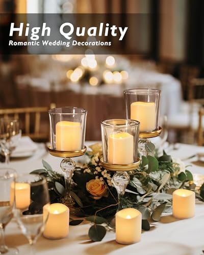Homemory 24Pack Flickering Flameless Votive Candles,200+Hour Electric Fake Candles,Battery Operated LED Tealight for Weddi...