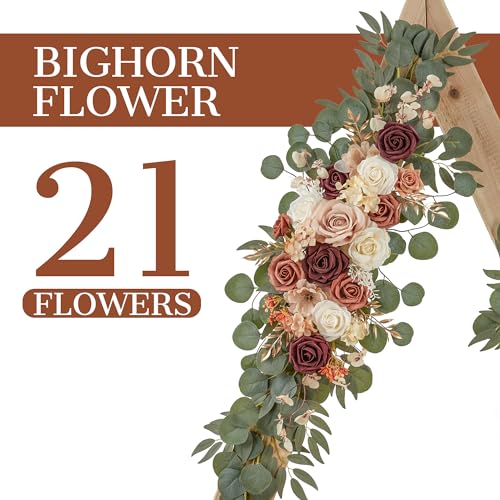 Ting's time Wedding Arch Flower Pack of 2 Artificial Silk Large Flower Swag Welcome Sign Floral Swag Reception Backdrop Fl...
