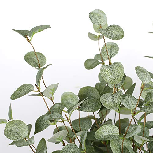 VGIA 6 Pcs 27" Eucalyptus Stems Greenery Stems Eucalyptus Leaf Spray in Green Silk Plastic Plants Floral Artificial Plants...