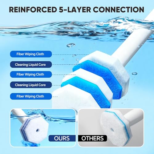 60 Count Toilet Bowl Wand Refills for Clorox,Disposable Toilet Bowl Cleaner Refill Pads for Most Toilet System,Disposable ...