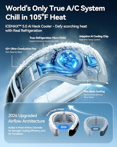 RANVOO AICE LITE MAX 2026 Real AC Cold Blast [No.1 Coolest & Most Durable] AI Neck Air Conditioner, Best Immersive Neck Co...