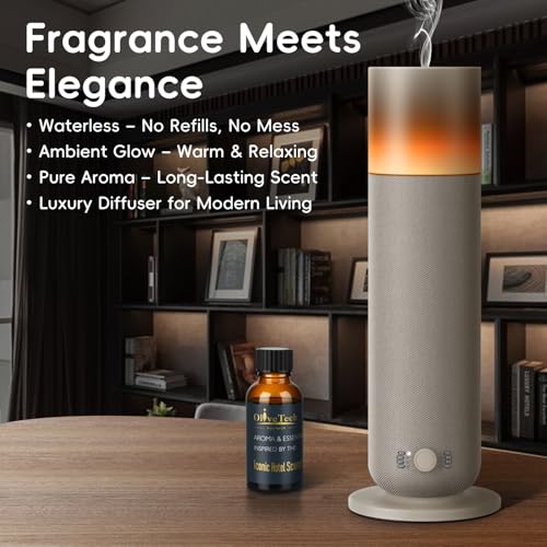 Waterless Diffuser with Fabric-Wrapped Design, OliveTech Cold Air Scent Diffusers for Home & Office, Hotel Collection Diff...