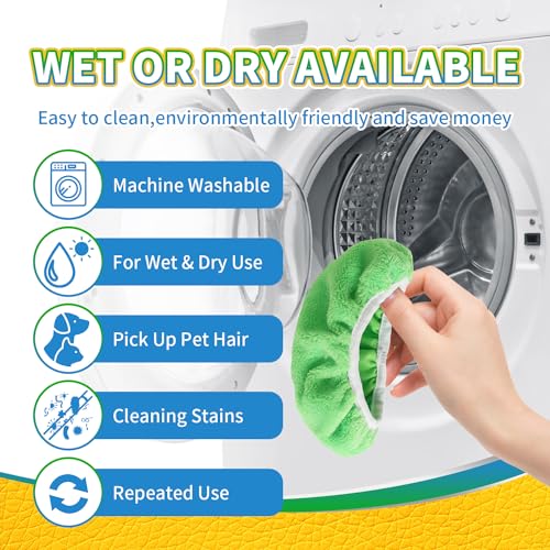 AmaVins Reusable 100% Coral Fleece Mop Pads Compatible with Swiffer Sweeper, 3 Pack Wet and Dry Flat mop Cover, Washable W...