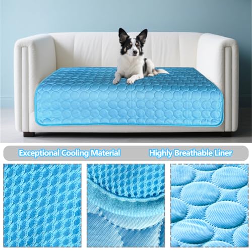 Dog Cooling mat, 40’’×28’’Washable Cooling Pad for Dogs, Large Dog mat Designed for Summer, Breathable and Easy to Carry p...