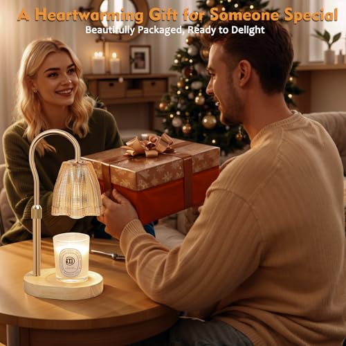 Honvinor Candle Warmer Lamp with Timer & Dimmer, Candle Warmer Height Adjustable, Fits All Jar Scented Candles, Candle Lam...