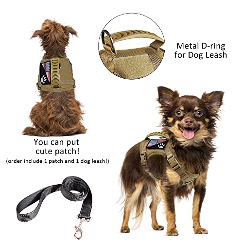 Tactical Dog Harness with Leash Tactical Puppy Vest with Rubber Handle K9 Military Adjustable Pet Harness for Outdoor Trai...