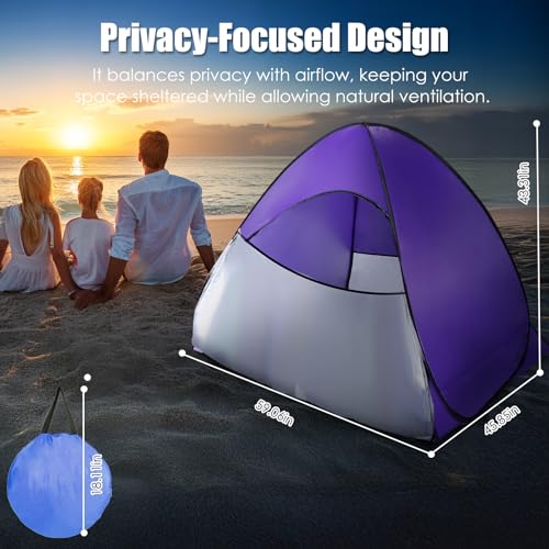 Pop Up Beach Tent, Sun Shelter for 2-3 Person, Sun Shelter with UPF 50+ & Lightweight, Portable Beach Tent Easy Pop Up for...