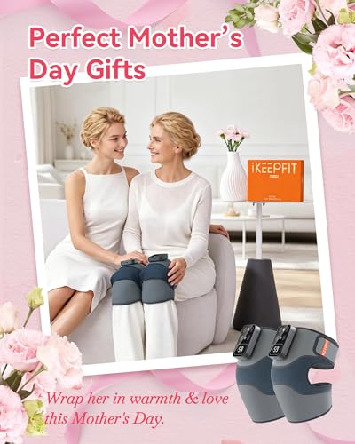 IKEEPFIT Cordless Knee Massager with Heat Vibration for Pain Relief, MAXwarm 4.0[2026 Upgraded] - Electric Heated Knee Bra...