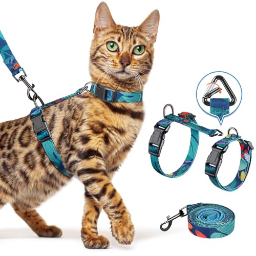 Halypet Cat Harness and Leash Set, Escape Proof [3 in 1 Adjustable & Lightweight] Cat Harness, Comfortable Soft Kitten Har...