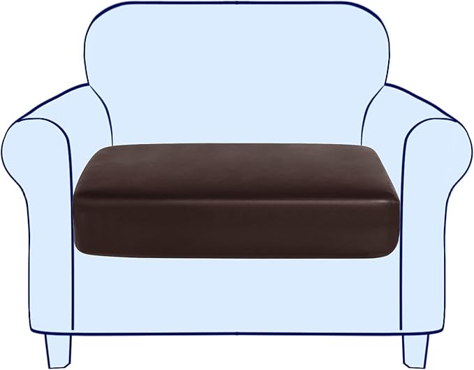SUBRTEX Leather Waterproof Cushion Covers Breathable Sofa Seat Slipcpvers for 1-2-3-4 Seaters Stretch Replacement for Furn...
