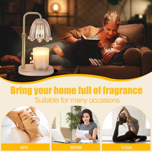 Maromamix Candle Warmer Lamp with Timer - Electric Wax Melt Warmer with Adjustable Height and Dimmer for Scented Candle Wa...