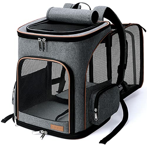 Lekereise Cat Backpack Expandable Pet Carrier Backpack for Small Cats and Dogs, Airline-Approved Foldable Dog Carrier Back...