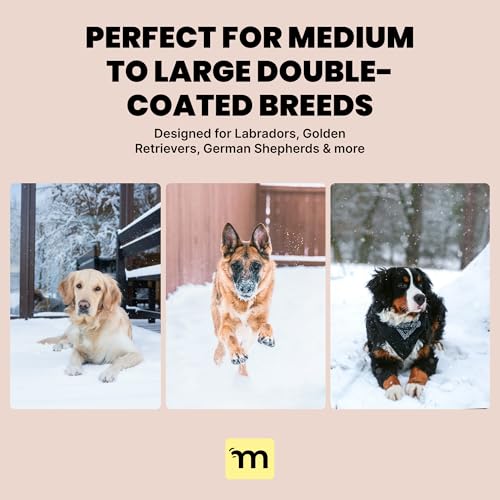 MalsiPree Dog Brush for Shedding - 2 in 1 Undercoat Rake Deshedding Tool for Medium to Large Double-Coated Dog Grooming - ...