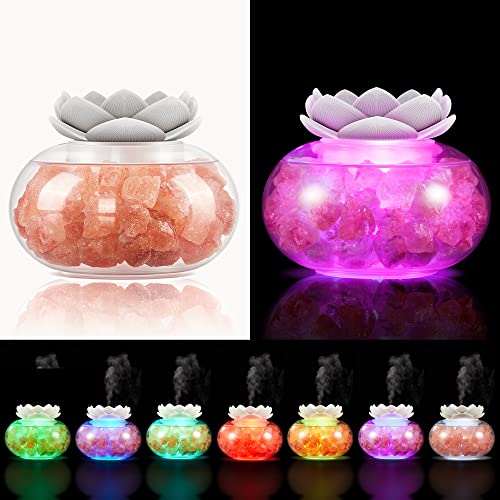 Essential Oil Diffusers Aromatherapy Diffuser: Vyaime Salt Lamp Diffuser for Home Bedroom Office, Pink Crystal Himalayan C...