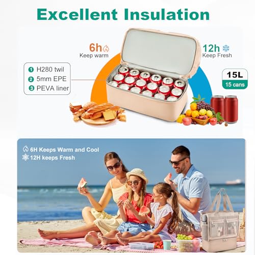 Beach Bags for Women, Large Beach Tote Bag Waterproof Mesh Swim Pool Bag with Cooler for Travel Vacation Essentials