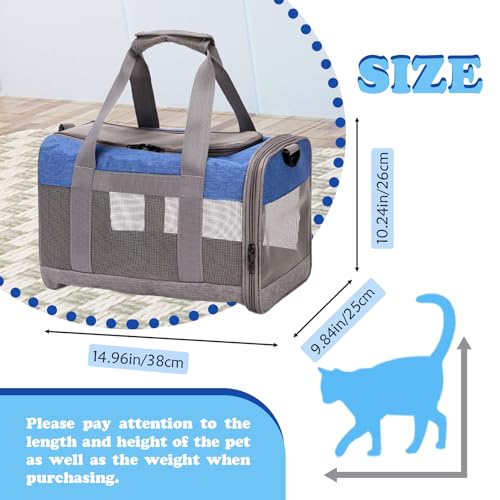 MUYG Soft Sided Pet Carrier for Cat,Airline Approved Cat Carriers Collapsible Portable Kitten Travel Crate Breathable Vent...