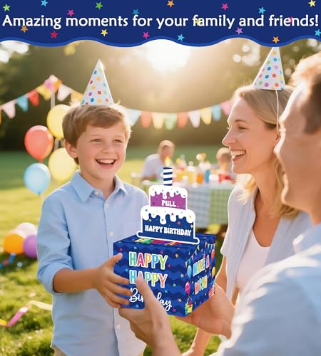 Meiidoshine Birthday Money Box for Cash Gift Pull, Surprise Gift Boxes for Money, Money Holder Box with Pull Out Happy Bir...