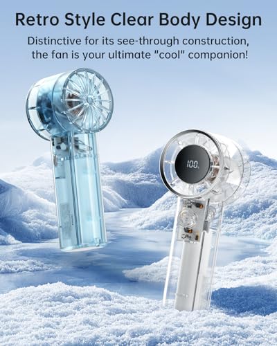 TriPole Portable Fan Mini Handheld Turbo Fan for Travel, 20H Max Cooling Time, 1-100 Speeds Rechargeable Battery Fans with...