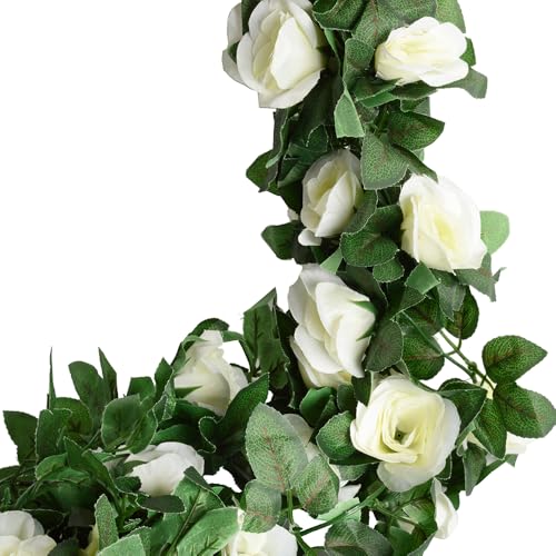 5pack Flower Garland Artificial Fake Rose Garland Vine Artificial Flowers for Decoration Floral Garlands Decor-Total 41 Ft...