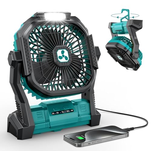 ONLYNEW Portable Fan Rechargeable, 20000mAh Cordless Battery Powered Fan with LED Lantern, USB C Battery Operated for Trav...