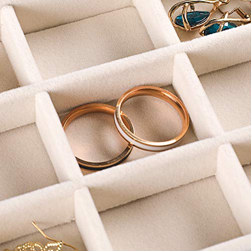 Frebeauty Extra Large Acrylic Jewelry Box for Women Girls 5 Layers Clear Velvet Earring Organizer with 5 Drawers Rings Dis...