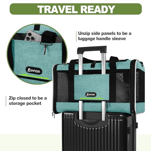 GAPZER Cat Carrier 18"x11"x11" TSA Approved Ventilated Top Open Softsided Pet Air Travel Bag, Small Animal Basic Crate Shi...