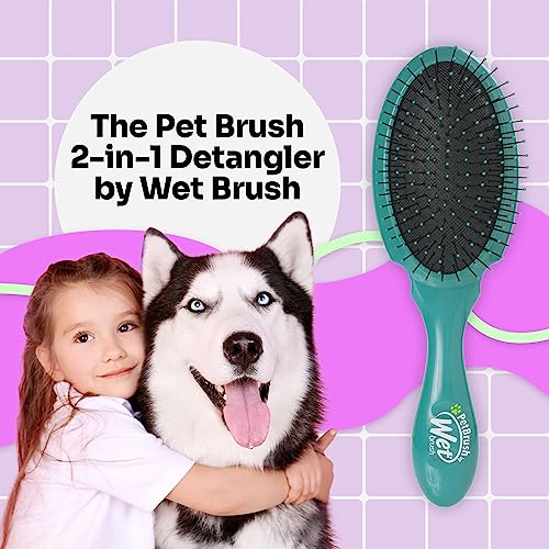 Wet Brush Ultimate Dual-Sided Detangling Brush - Ultra Soft IntelliFlex Bristles, Removes Loose Hair & Dirt for Dogs, Cat...