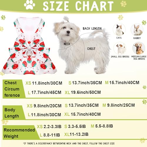 Bulyoou 3 Pieces Dog Harness Dress and Leash Set Cute Female Dog Dresses Assorted Styles Puppy Clothes Breathable Polyeste...