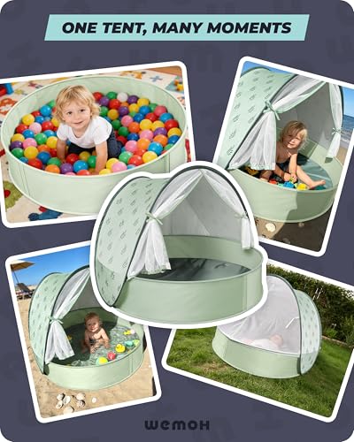 Baby Beach Tent with Pool, 3-in-1 Upgrade Pop Up UPF 50+ Sun Protection Shelter with Mosquito Net Babies Toddlers Portable...