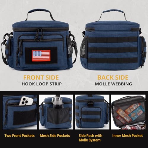 Lunch Box for Men, Tactical Lunch Bag MOLLE Webbing Leakproof Insulated Lunch Cooler Women Adult Meal with Adjustable Shou...