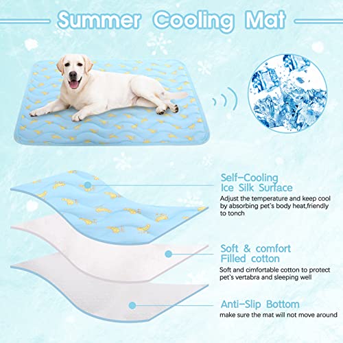LETSQK Dog Cooling Mat, Summer Cooling Mat for Dogs, Self Cooling Pad for Small Medium Large Dogs Cats, Non-Toxic Breathab...