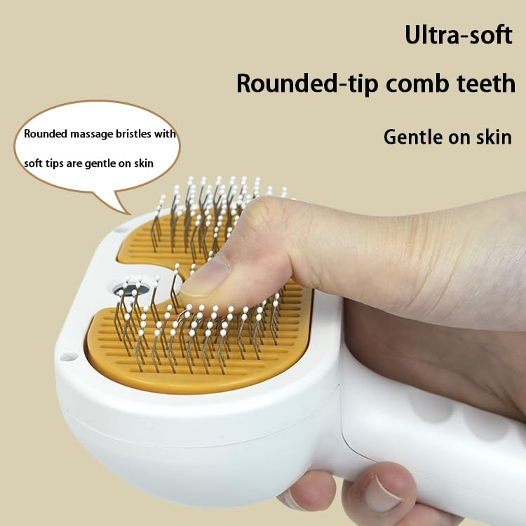 Zlveuzjs Pet Grooming Steam Brush, 3-in-1 Spray-on Hair Removal Comb for Long-Haired and Short-Haired Cats and Dogs