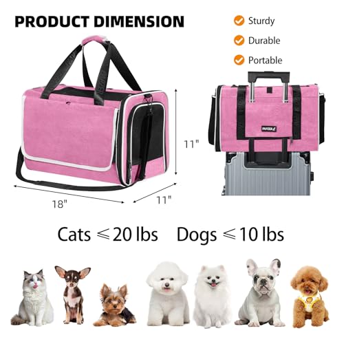 PAPZER Top Loading Medium Cat Carrier with Privacy Protection for Nervous Pet, Soft-Sided Small Puppy Travel Crate Vet Vis...