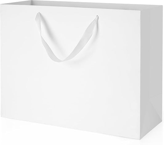 MOXARYSU White Gift Bags With Handles: 16x6x12 Inch 3pcs Extra Large White Paper Gags Bulk For Party Shopping Birthday Wed...