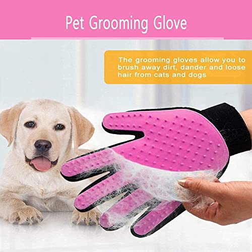 BYETOO Pet Dog Cat Grooming Glove with 261Tips,Gentle Deshedding Brush Glove,Efficient Pet Hair Remover Mitt,Massage Tool ...