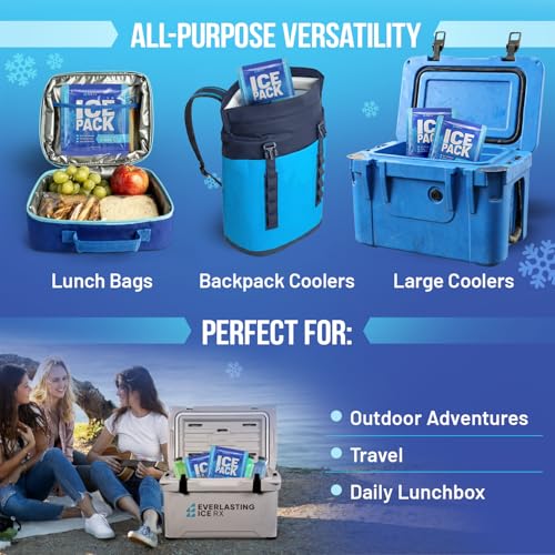 Rapid Performance Reusable Ice Packs for Coolers or Lunch Box | 4 Pack | Cold for Up to 12 Hours | Ice Packs for Cooler, L...