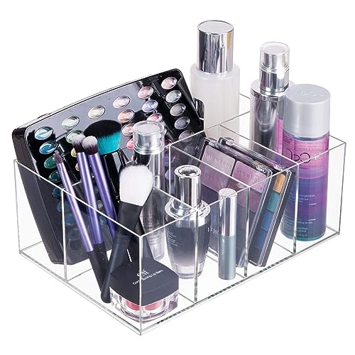 iDesign 5-Section Divided Vanity Organizer for Cosmetic Storage - Clear