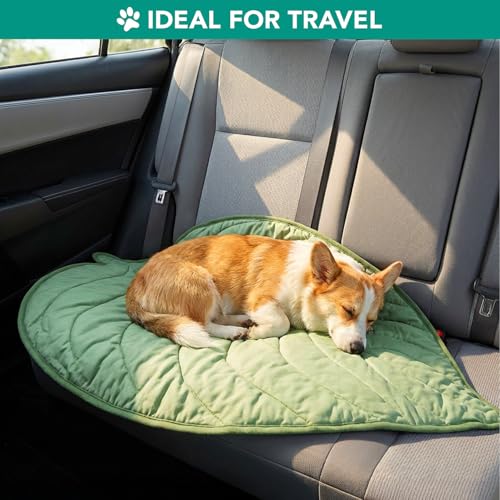 PetAmi Dog Cooling Mat, Leaf Shape, Reversible Cooling Nylon Blanket Soft Fleece Pet Pad for Dogs Cats, Summer All Season ...