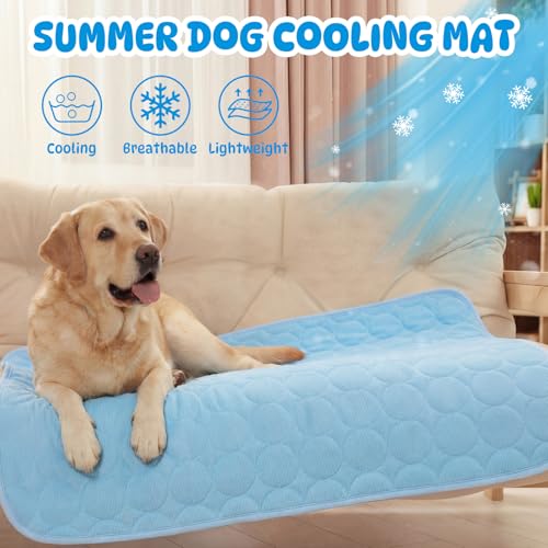 Chunful 4 Pack Pet Cooling Mat for Dogs and Cats, Summer Washable Dog Cooling Pad with Non-Slip Bottom & Storage Bags, Fol...