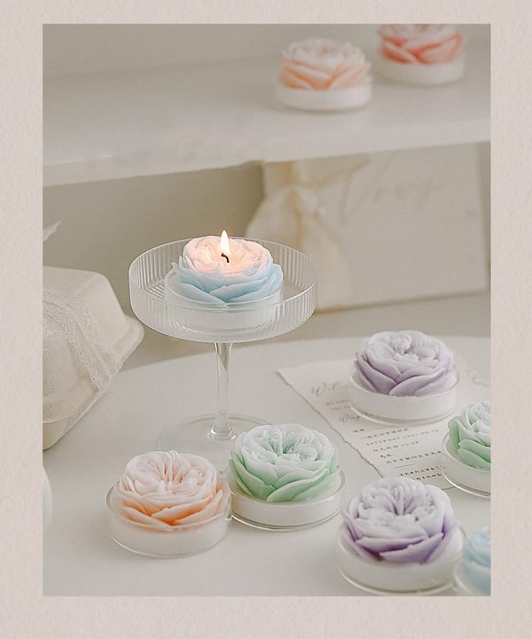 Naimo 3 Pack Flower Candles Soy Wax Scented Candle Aromatherapy Home Decor Wedding Birthday Anniversary Decorative Candle ...