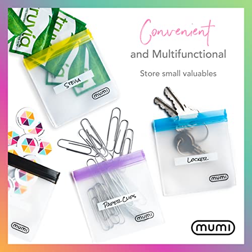 MUMI Mini Zipper Pouch Set – 7 Reusable 3x3” Clear Mesh Zipper Bags with Writable Labels | Small Leak-Proof Small Pouches ...