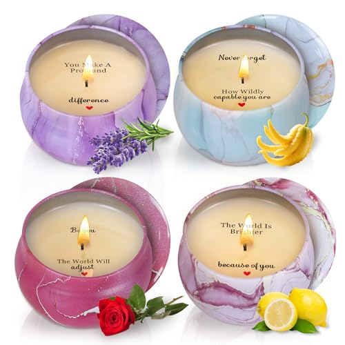 Scented Candles Gift Set for Women with Sayings, 4 Pack Aromatherapy Candles with Four Scents, Birthday Mothers Day Inspir...
