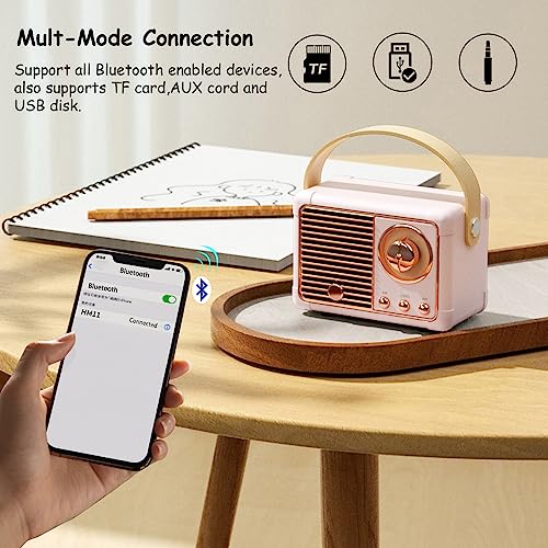 Baolira Retro Bluetooth Speaker, Portable Wireless Speaker with Crystal Clear Stereo Sound Rich Bass, Best Birthday Gifts ...