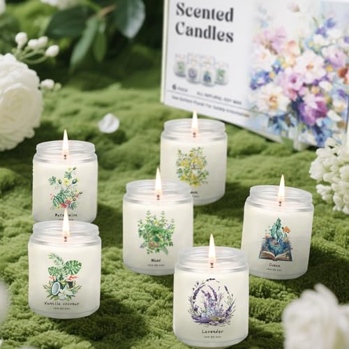 6 Pack Candles for Home Scented, 37.8 oz 300 Hour Long Lasting Aroma Candles,Scented Candles for Women, Natural Non Toxic ...