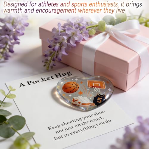 QZAVIRE Sports-Themed Pocket Hug, Heart Shaped Pocket Hug Collection Encouragement Gifts with Card For Sports Enthusiasts