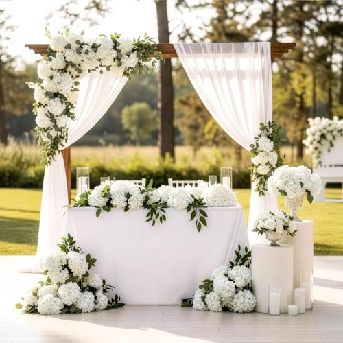 Auihiay 64 PCS Artificial Hydrangea Flowers, Silk Hydrangea Full Flowers Heads with Stems for Wedding Centerpieces, Home, ...