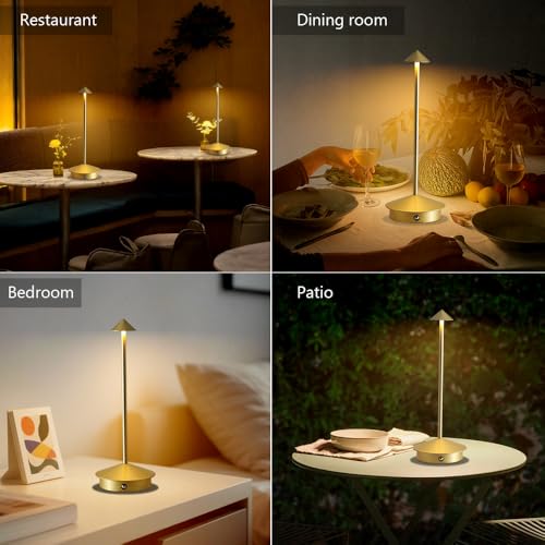 XIH Cordless Table Lamp Set of 2, 5000mAh Rechargeable Battery Powered LED Desk Lamp, Portable Touch Dimming Outdoor Table...