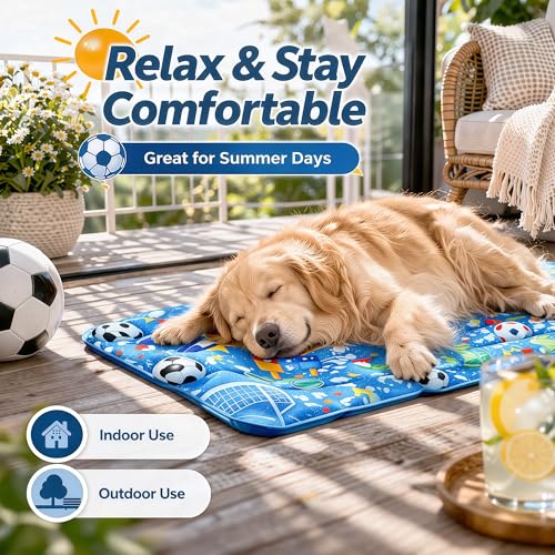 Yomvwavo Dog Cooling Mat, Water-Activated Gel Ice Pad for Dogs&Cats, No Electricity Self-Cooling Mat, Waterproof Wipe-Clea...
