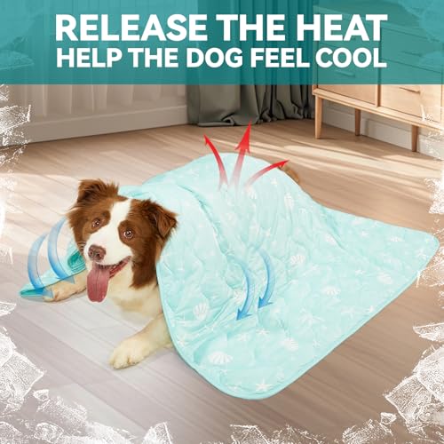 SUPRIY Pet Cooling Blanket for Summer - Ice Cold Qmax0.4 Tech Dual-Use for Humans & Pets, Portable Reversible Mat Machine ...