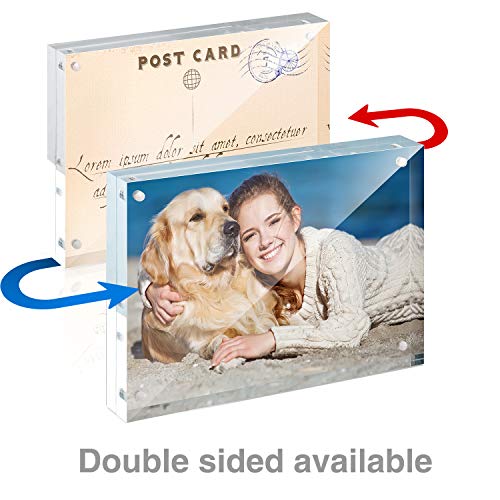 TWING 5x7 Inch Acrylic Picture Frame 5 Pack,12+12MM Thickness Double Sided Acrylic Picture Frames Set with Microfiber Clot...